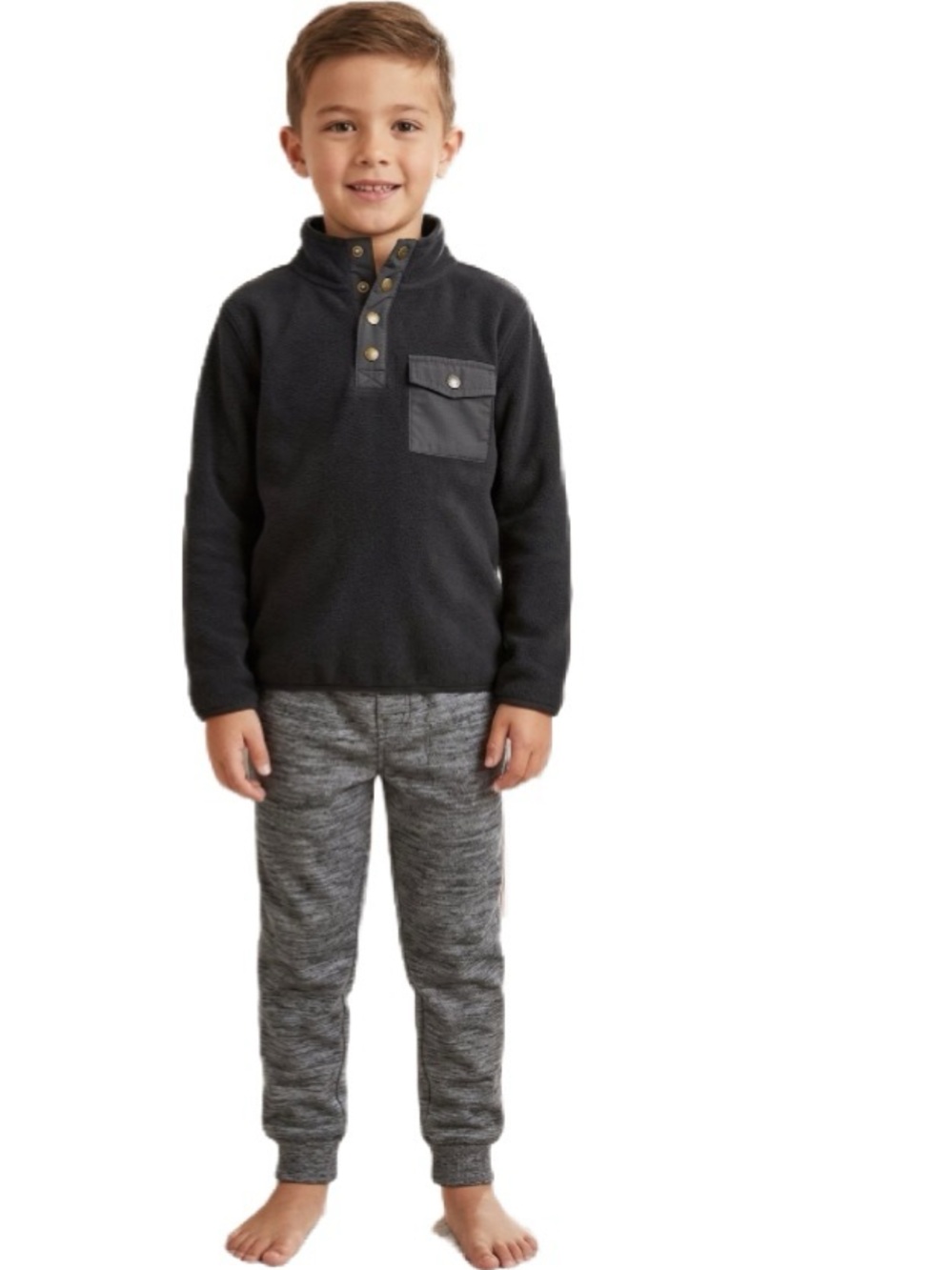 2 piece Black and Gray Pullover and Joggers Set Boys Size S